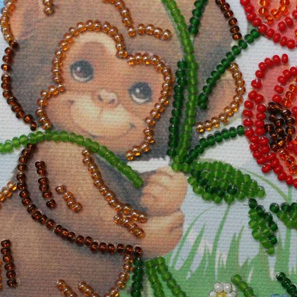 DIY Bead Embroidery Kit "Poppies bunch"  5.9"x5.9" / 15.0x15.0 cm