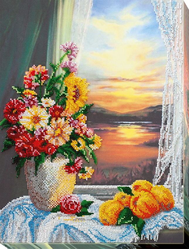 DIY Bead Embroidery Kit "Still life with quince" 11.8"x15.0" / 30.0x38.0 cm