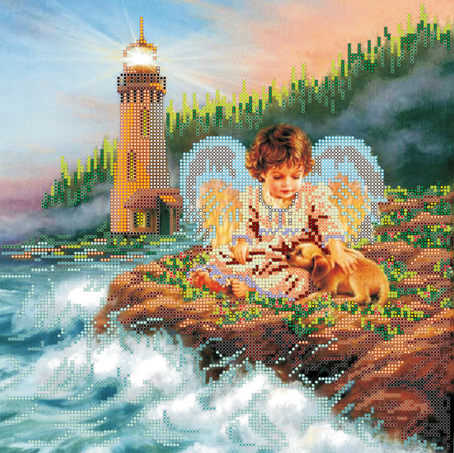 Canvas for bead embroidery "My Little Friend" 11.8"x11.8" / 30.0x30.0 cm