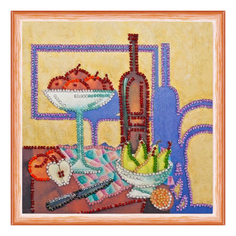 DIY Bead Embroidery Kit "Kitchen – 3"  5.9"x5.9" / 15.0x15.0 cm