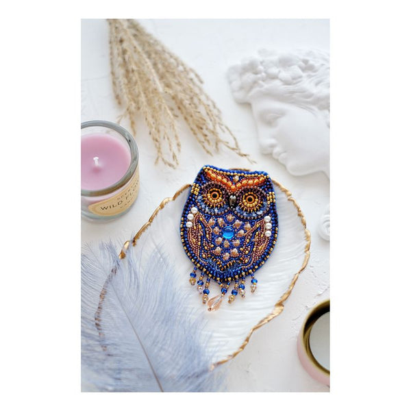 Beadwork kit for creating brooch "Owl"