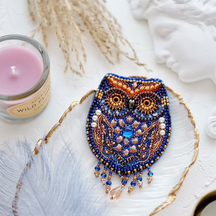 Beadwork kit for creating brooch "Owl"