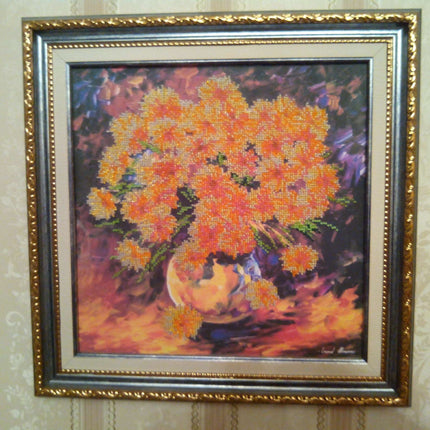 Canvas for bead embroidery "Breath of Autumn" 11.8"x11.8" / 30.0x30.0 cm