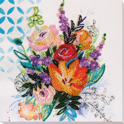 DIY Bead Embroidery Kit "Blooming flowers"