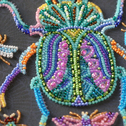 DIY Bead Embroidery Kit "Beetles" 9.4"x13.0" / 24.0x33.0 cm