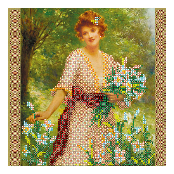 Canvas for bead embroidery "Beautiful Lily" 7.9"x7.9" / 20.0x20.0 cm