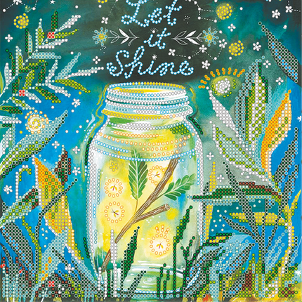 Canvas for bead embroidery "Let it shine" 7.9"x7.9" / 20.0x20.0 cm
