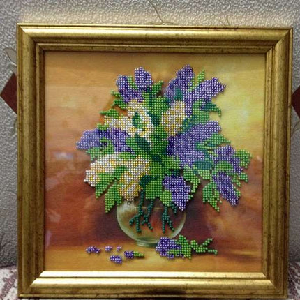 Canvas for bead embroidery "Lilac" 7.9"x7.9" / 20.0x20.0 cm