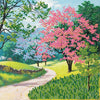 Canvas for bead embroidery "Blooming Park" 7.9"x7.9" / 20.0x20.0 cm