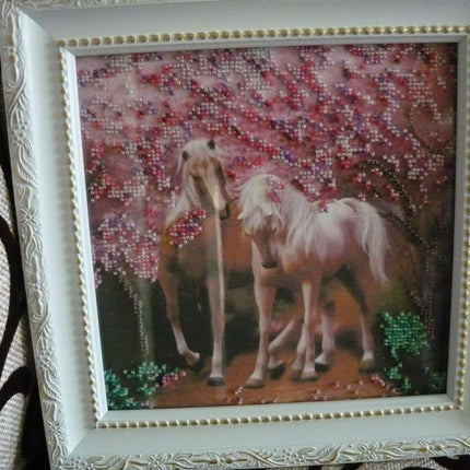 Canvas for bead embroidery "Horses In Love" 7.9"x7.9" / 20.0x20.0 cm