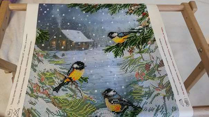 DIY Bead Embroidery Kit "January bitter cold" 11.8"x15.7" / 30.0x40.0 cm