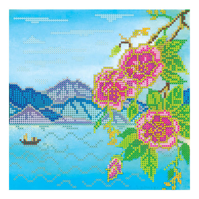 Canvas for bead embroidery "Coastal View" 7.9"x7.9" / 20.0x20.0 cm