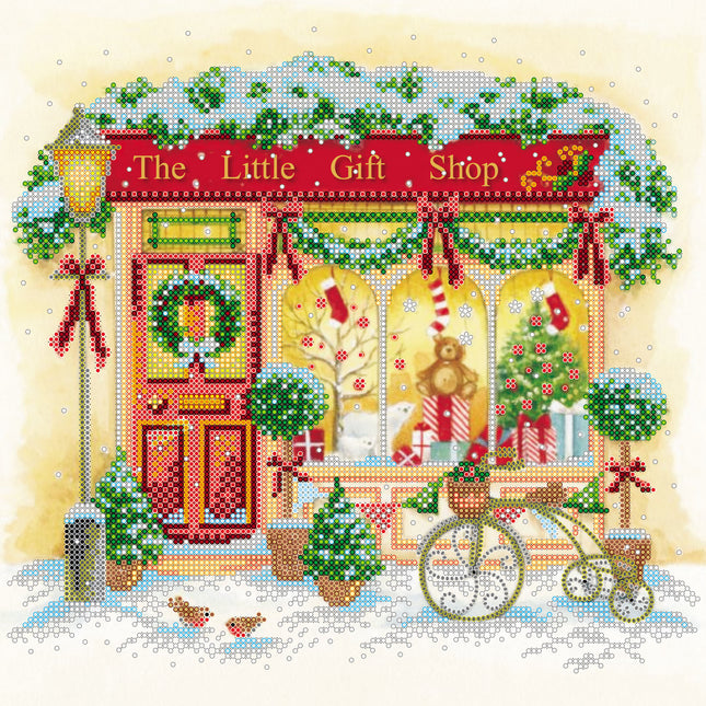 Canvas for bead embroidery "New-year gladnesses" 11.8"x11.8" / 30.0x30.0 cm
