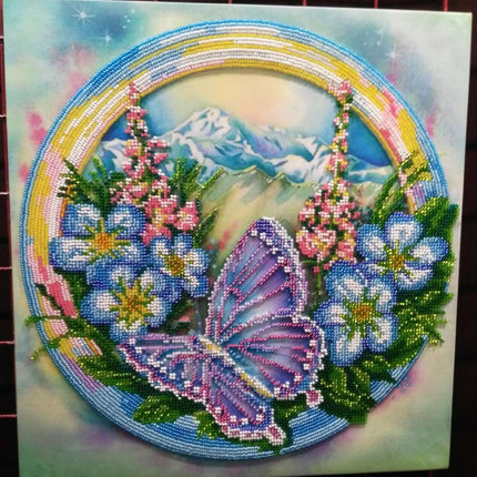 DIY Bead Embroidery Kit "Summer water colors-1" 11.8"x12.4" / 30.0x31.5 cm