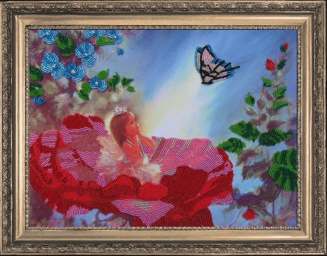 DIY Bead Embroidery Kit "Little Fairy" 9.4"x13.0" / 24.0x33.0 cm