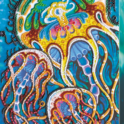 DIY Bead Embroidery Kit "Underwater dance" 6.7"x11.8" / 17.0x30.0 cm