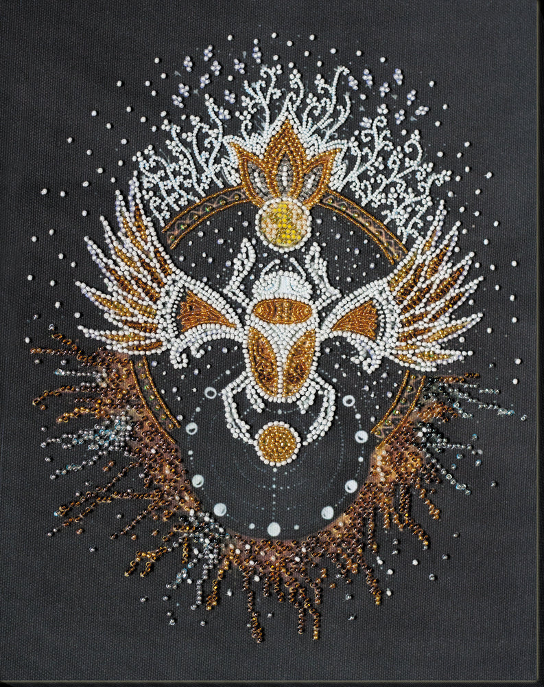 DIY Bead Embroidery Kit "Scarab beetle" 9.1"x11.8" / 23.0x30.0 cm