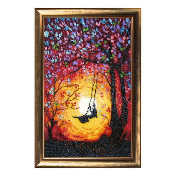 DIY Bead Embroidery Kit "Swing Have Wings" 13.8"x8.7" / 35.0x22.0 cm