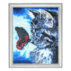 DIY Bead Embroidery Kit "Kitty and Butterfly" 13.0"x10.6" / 33.0x27.0 cm