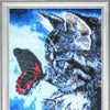 DIY Bead Embroidery Kit "Kitty and Butterfly" 13.0"x10.6" / 33.0x27.0 cm