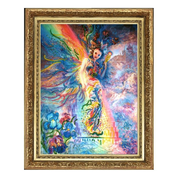 DIY Bead Embroidery Kit "Iris Keeper of the Rainbow (after J. Wall)" 13.8"x10.2" / 35.0x26.0 cm