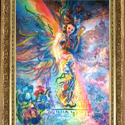 DIY Bead Embroidery Kit "Iris Keeper of the Rainbow (after J. Wall)" 13.8"x10.2" / 35.0x26.0 cm