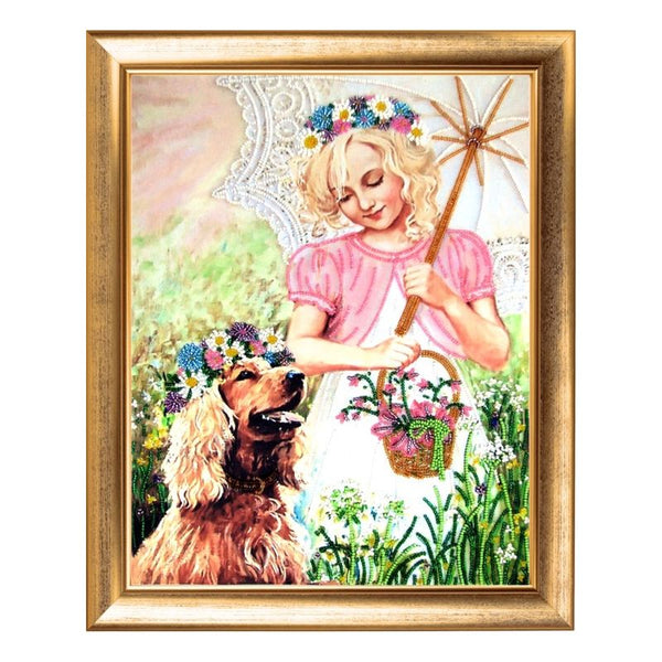 DIY Bead Embroidery Kit "Friends" 13.4"x10.6" / 34.0x27.0 cm