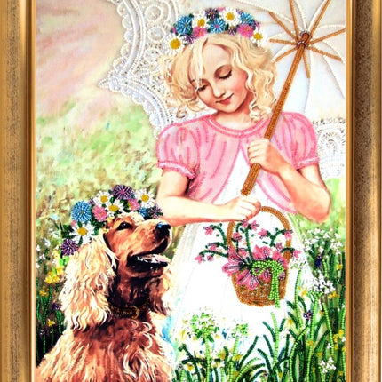 DIY Bead Embroidery Kit "Friends" 13.4"x10.6" / 34.0x27.0 cm