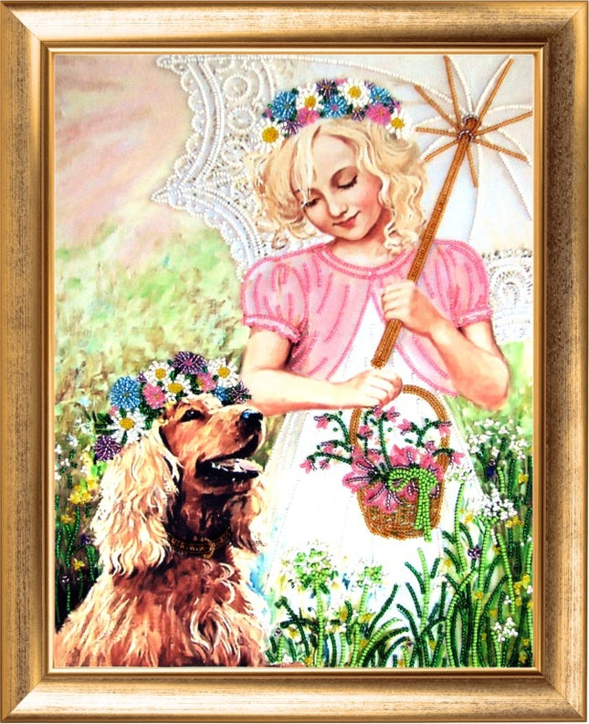 DIY Bead Embroidery Kit "Friends" 13.4"x10.6" / 34.0x27.0 cm