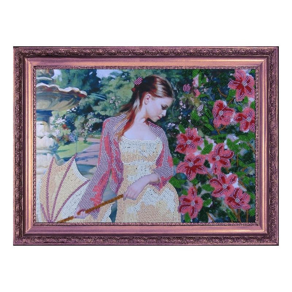 DIY Bead Embroidery Kit "On a Promenade" 9.1"x13.0" / 23.0x33.0 cm