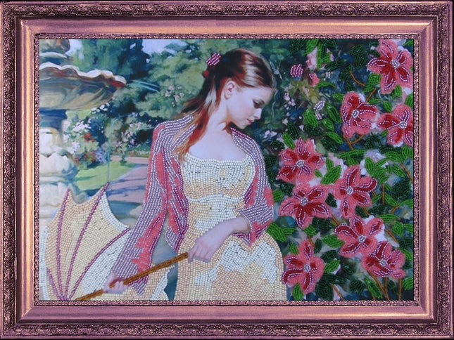 DIY Bead Embroidery Kit "On a Promenade" 9.1"x13.0" / 23.0x33.0 cm