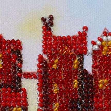 DIY Bead Embroidery Kit "Hearts connection"  5.9"x5.9" / 15.0x15.0 cm