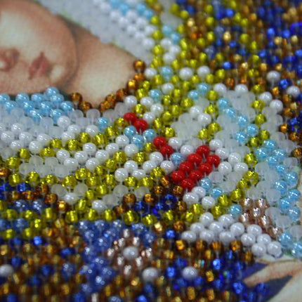 DIY Bead Embroidery Kit "Icon of the Mother of God «Ostrobramskaya»" 7.5"x9.8" / 19.0x25.0 cm