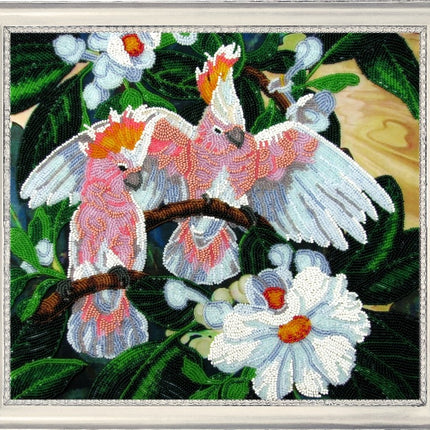 DIY Bead Embroidery Kit "Cockatoo" 11.0"x12.2" / 28.0x31.0 cm