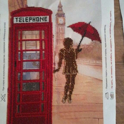 DIY Bead Embroidery Kit "The London lifestyle – 1" 8.7"x12.6" / 22.0x32.0 cm