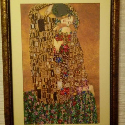 DIY Bead Embroidery Kit "The kiss" 11.8"x18.1" / 30.0x46.0 cm