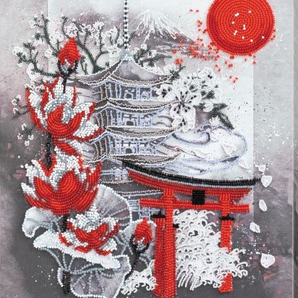 DIY Bead Embroidery Kit "Yugen" 9.8"x13.8" / 25.0x35.0 cm