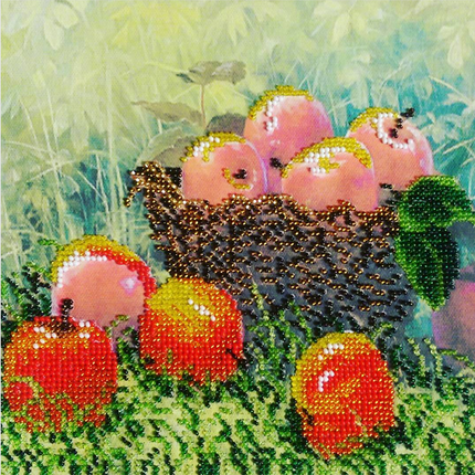 Canvas for bead embroidery "In the garden" 7.9"x7.9" / 20.0x20.0 cm