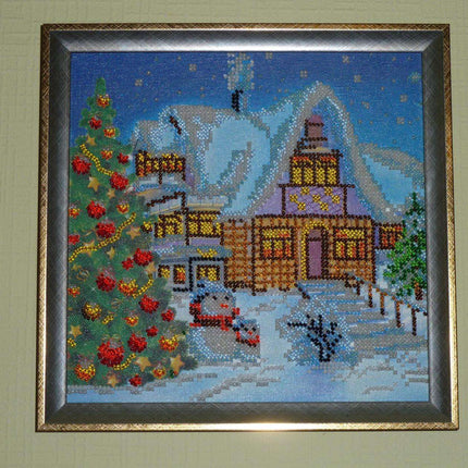 Canvas for bead embroidery "Winter Tale" 7.9"x7.9" / 20.0x20.0 cm