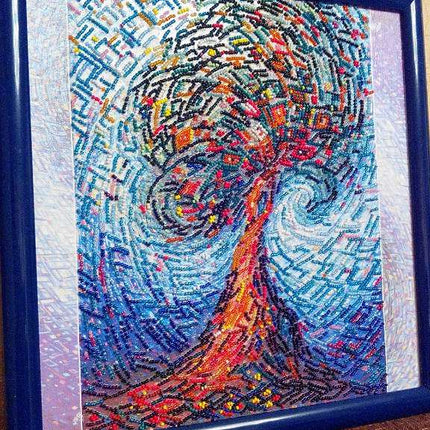 Canvas for bead embroidery "Magic Tree of Life" 11.8"x11.8" / 30.0x30.0 cm