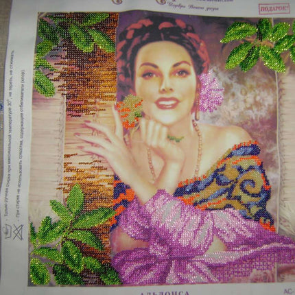 Canvas for bead embroidery "Aldonsa" 11.8"x11.8" / 30.0x30.0 cm