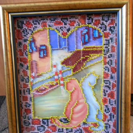 Canvas for bead embroidery "The First Date" 6.1"x7.9" / 15.5x20.0 cm
