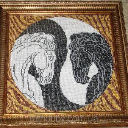 DIY Bead Embroidery Kit "Yin and Yang" 12.0"x12.0" / 30.5x30.5 cm