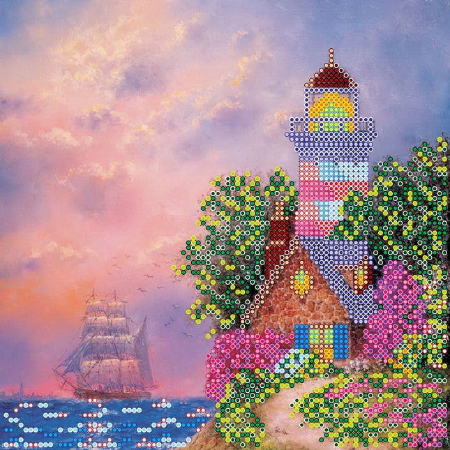 Canvas for bead embroidery "Beacon" 7.9"x7.9" / 20.0x20.0 cm