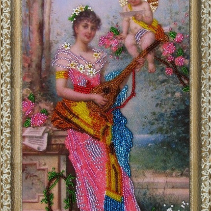 DIY Bead Embroidery Kit "Angel of Inspiration" 14.2"x6.7" / 36.0x17.0 cm