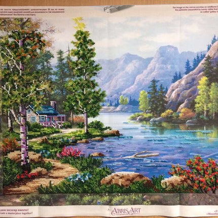 DIY Bead Embroidery Kit "s Mountain morning" 15.7"x11.8" / 40.0x30.0 cm