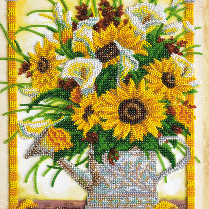 DIY Bead Embroidery Kit "Heat of summer" 9.8"x13.0" / 25.0x33.0 cm