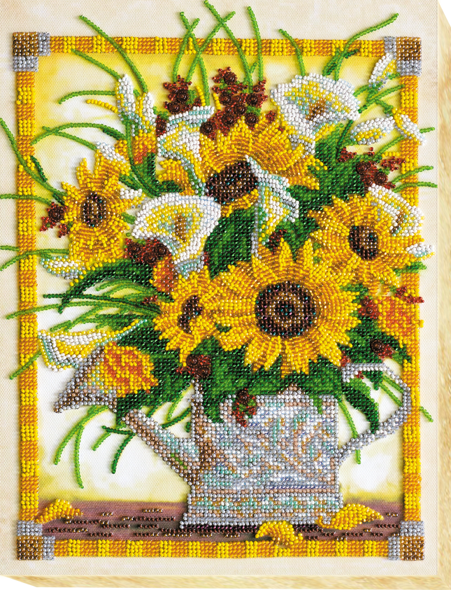 DIY Bead Embroidery Kit "Heat of summer" 9.8"x13.0" / 25.0x33.0 cm