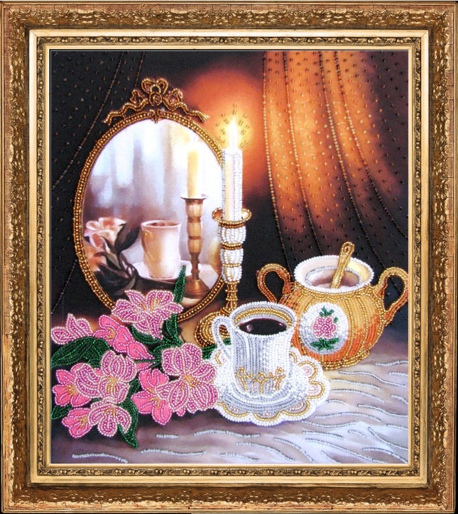 DIY Bead Embroidery Kit "A Candle was Burning" 12.2"x10.6" (31.0x27.0 cm)