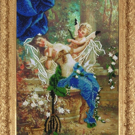 DIY Bead Embroidery Kit "Arrows of Cupid" 14.6"x9.1" / 37.0x23.0 cm